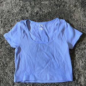 blue ribbed baby tee